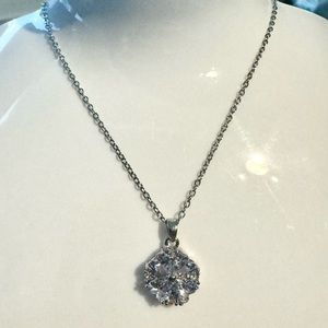 Crystal Circle Flower Pendant Made with Authentic Swarovski Crystals